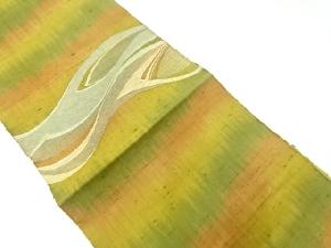 手織り紬流水模様織出し名古屋帯